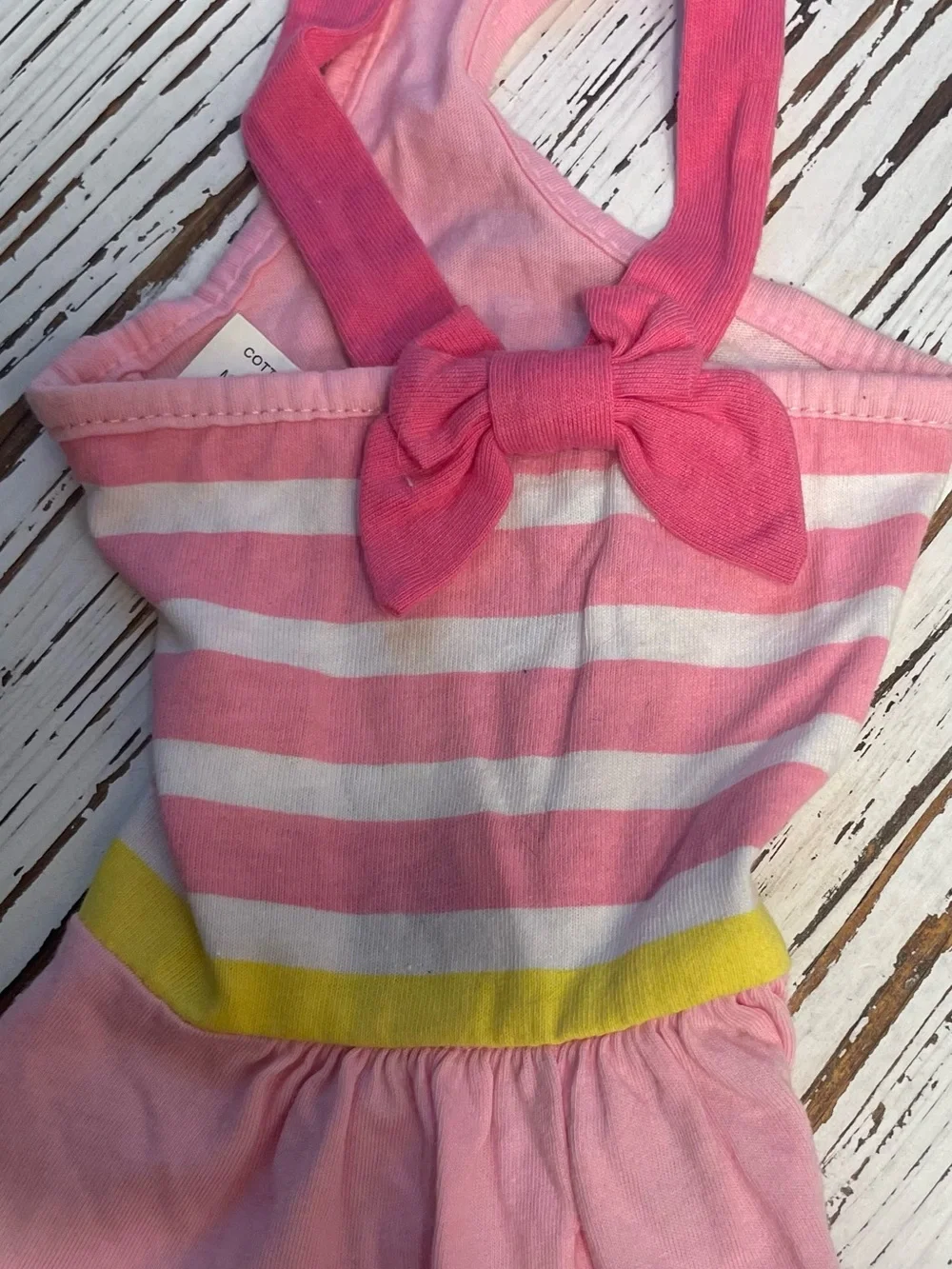 Pink Stripe Dog Sundress with Bow XSmall